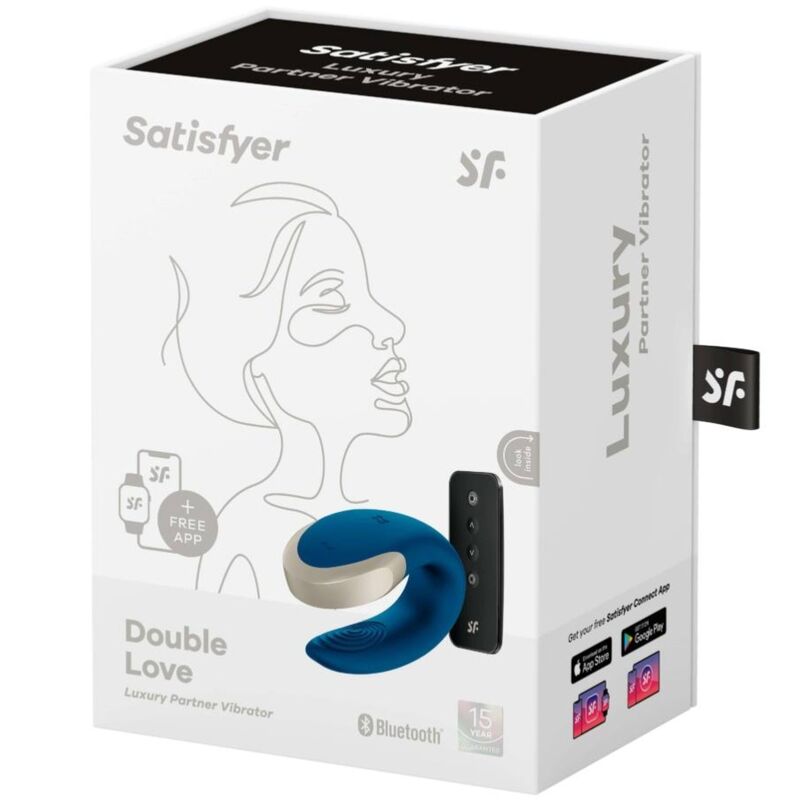 SATISFYER - DOUBLE LOVE LUXURY PARTNER VIBRATOR BLAU