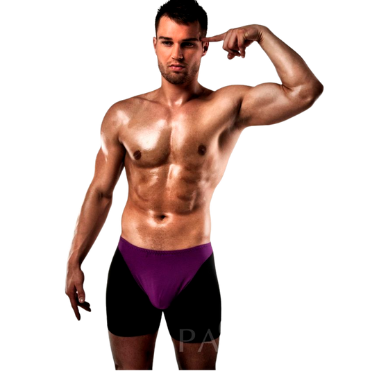 PASSION - BOXER 009 PURPLE/BLACK EROTIC LINGERIE S/M