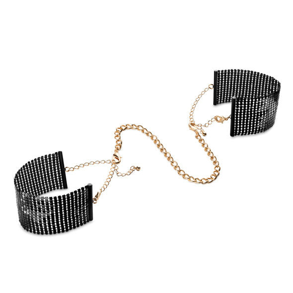 BIJOUX - DÉSIR MÉTALLIQUE HANDCUFFS IN BLACK METAL FABRIC