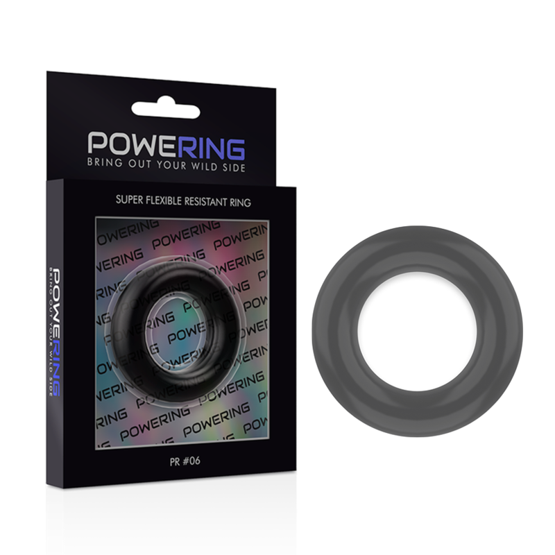 POWERING - SUPER FLEXIBLER UND WIDERSTANDSFÄHIGER PENISRING 5,5 CM PR06 SCHWARZ