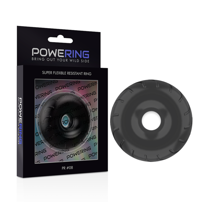 POWERING - SUPER FLEXIBLER UND WIDERSTANDSFÄHIGER PENISRING 5CM PR08 SCHWARZ