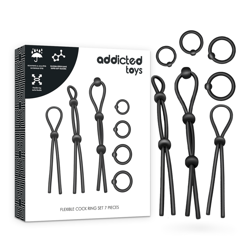 ADDICTED TOYS - FLEXIBLES SILIKON-COCKRING-SET 7-TEILIG