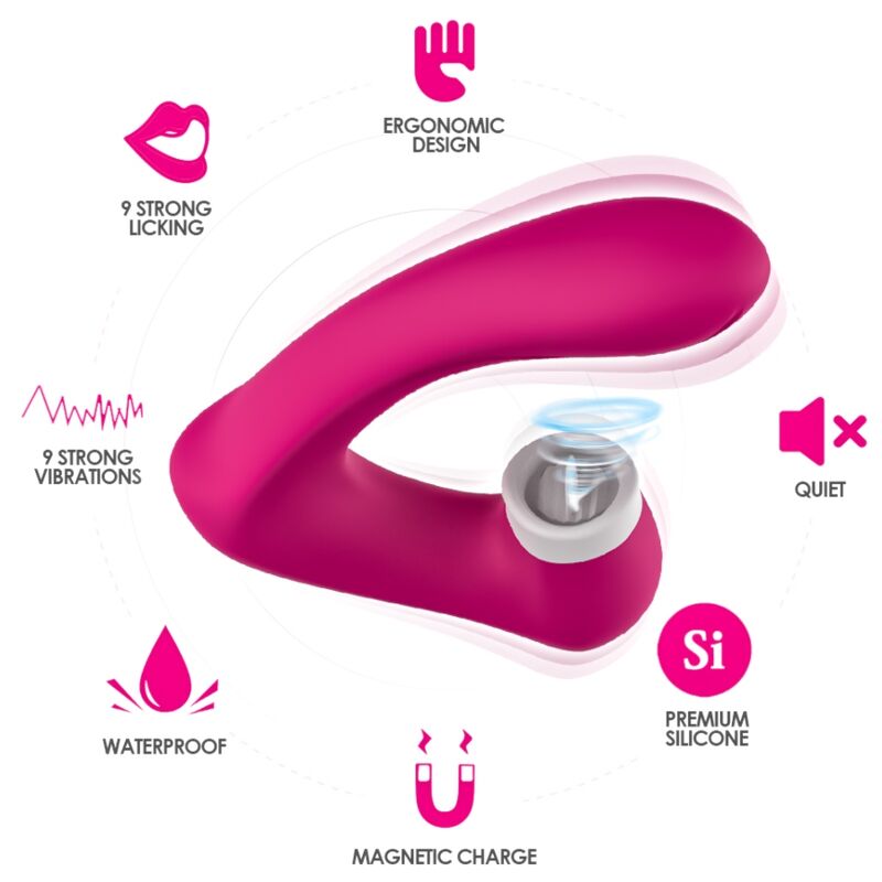 ARMONY - SECRETKISS LECKT VIBRIERENDEN CLIT UND VIBRATOR IN GEBOGENEM FUCHSIA