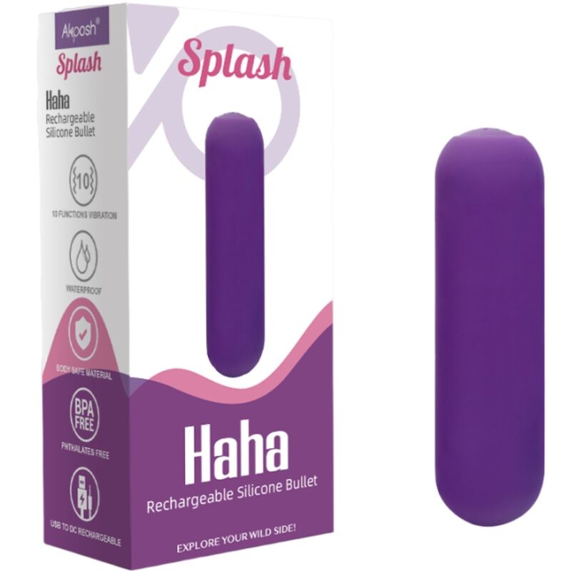 ARMONY - SPLASH HAHA VIBRATOR BULLET SILIKON 10 VIBRATIONEN 75 X 19 CM LILA