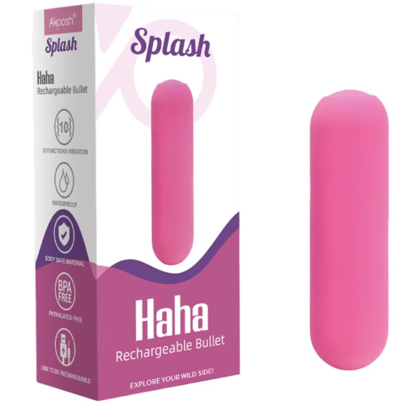 ARMONY - SPLASH HAHA VIBRATOR BULLET SILIKON 10 VIBRATIONEN 75 X 19 CM ROSA