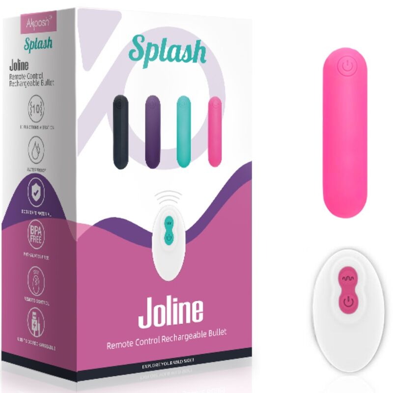 ARMONY - SPLASH JOLINE VIBRATOR BULLET SILIKON FERNBEDIENUNG 10 VIBRATIONEN 65 X 15 CM ROSA