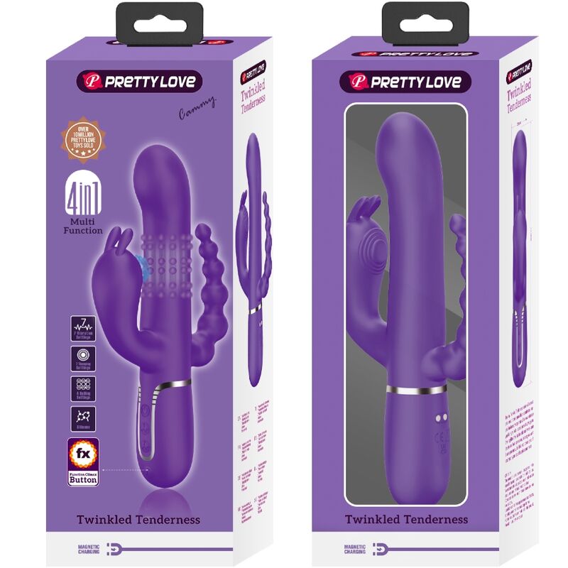 PRETTY LOVE - CAMMY TRIPLE VIBRATOR MULTIFUNKTION 4 IN 1 LILA