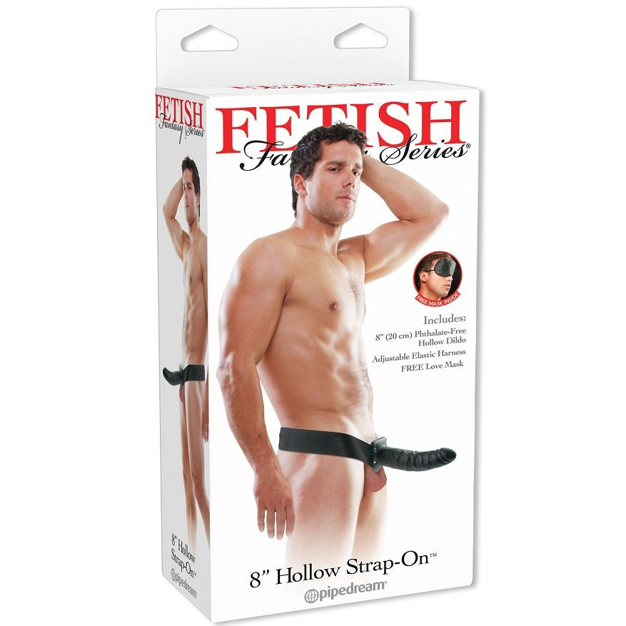 SERIE FETISH FANTASY - STRAP-ON HUECO DE 19 CM NEGRO