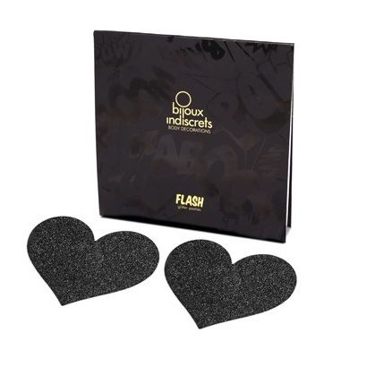 BIJOUX - CORTADORES DE PEZONES INDISCRETS FLASH BLACK HEART