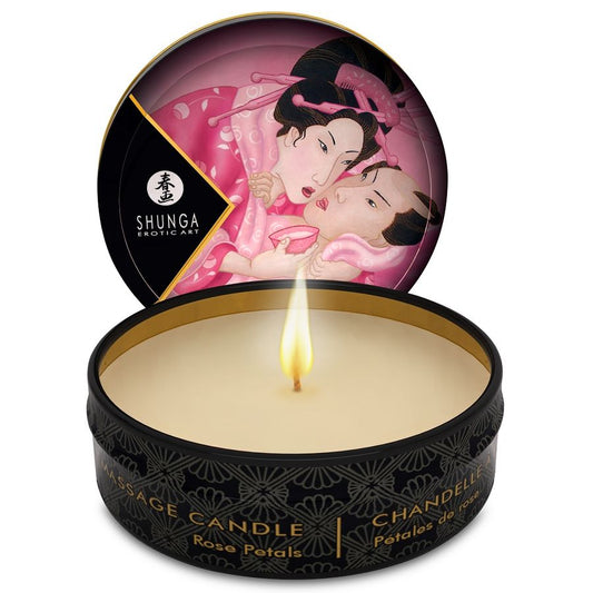 SHUNGA - VELA DE MASAJE MINI CARESS BY CANDELIGHT ROSAS 30 ML