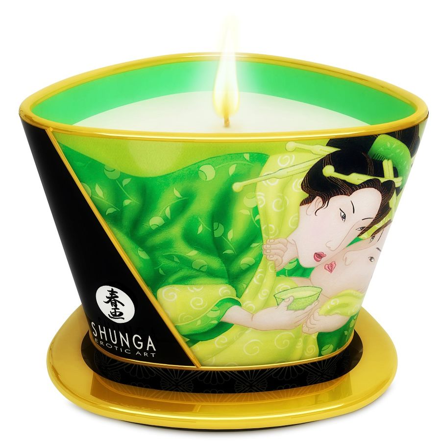 SHUNGA - MINI CARESS BY CANDELIGHT MASSAGEKERZE T GRÜN 170 ML