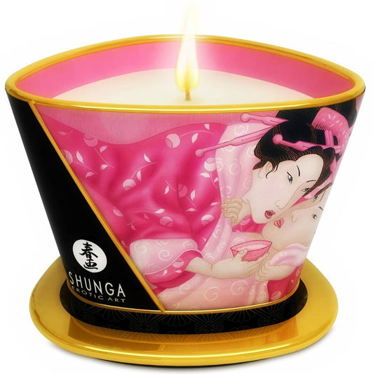 SHUNGA - MINI CARESS BY CANDELIGHT APHRODISIAC ROSES MASSAGEKERZE 170 ML