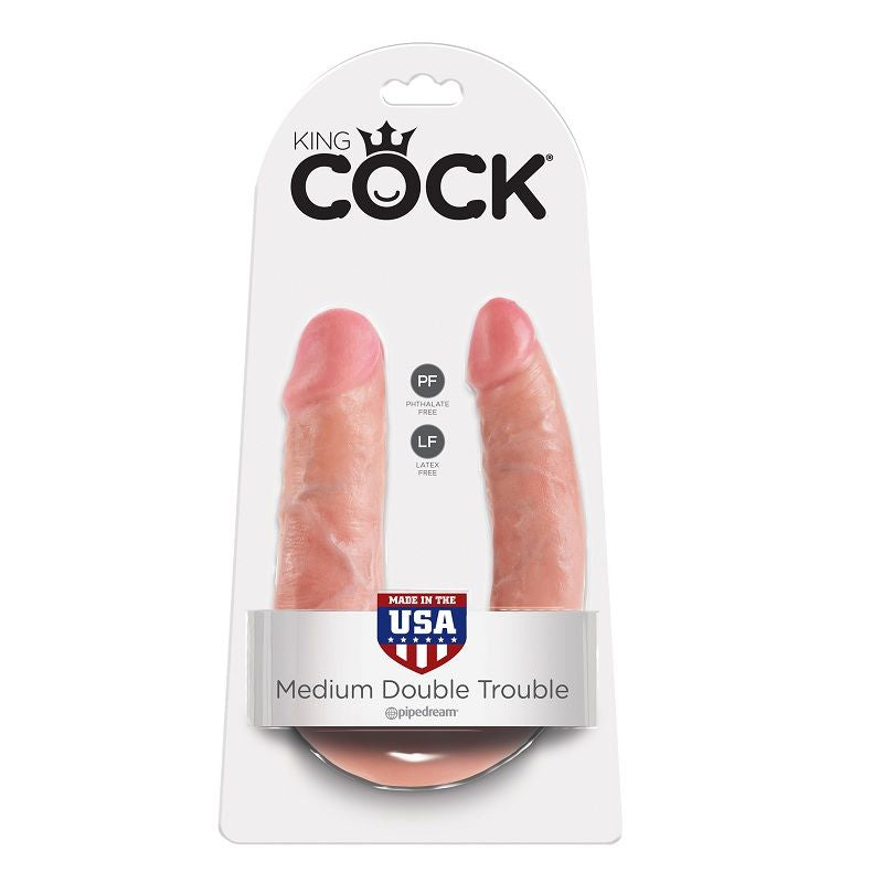 KING COCK - DILDO DOBLE PENETRACIÓN 13,9 CM NATURAL