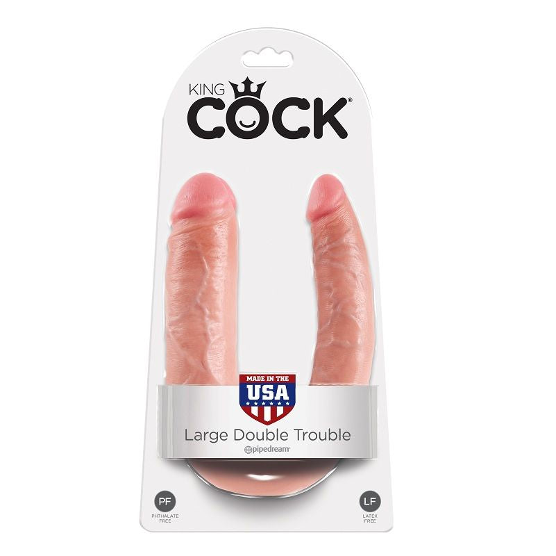 KING COCK - DILDO DOBLE PENETRACIÓN 17,8 CM NATURAL