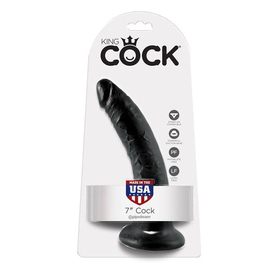 KING COCK - 7 DILDOS NEGRO 17,8 CM