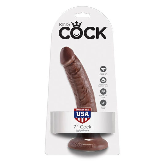 KING COCK - 7 DILDOS CHOCOLATE 17,8 CM