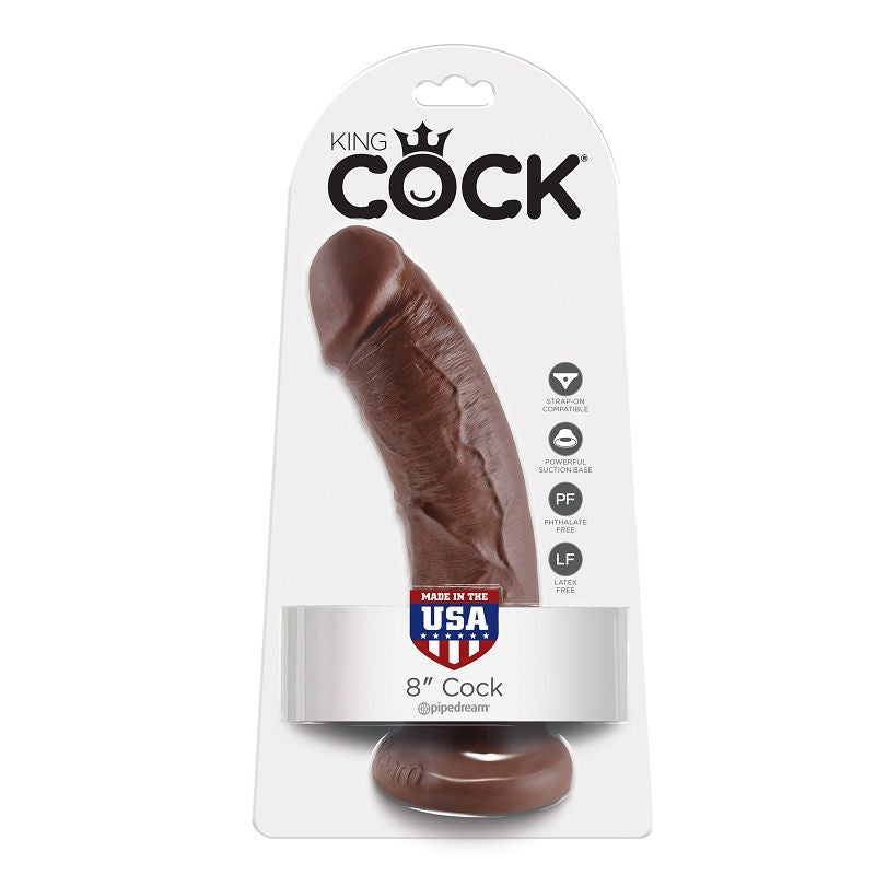 KING COCK - 8 PUTAS MARRON 20,3 CM