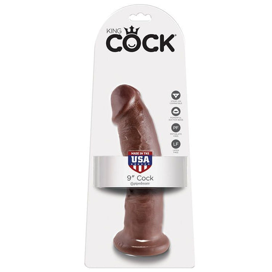 KING COCK - 9 POLLAS MARRONES 22,9 CM