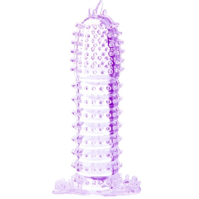 BAILE - FUNDA PARA PENE CON PUNTOS DE ESTIMULACIÓN MORADA 14 CM