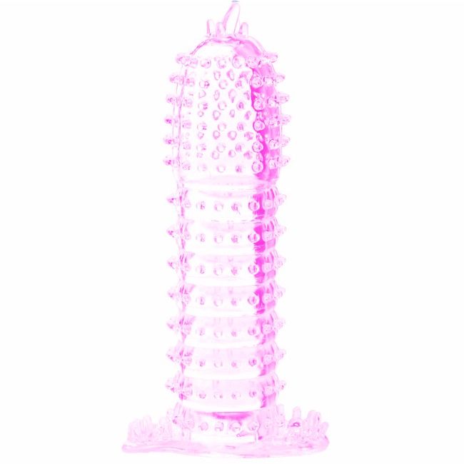 BAILE - FUNDA PARA PENE CON PUNTOS DE ESTIMULACIÓN ROSA 14 CM