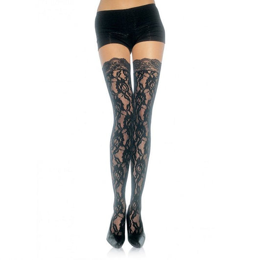 LEG AVENUE - FLORAL SPITZENSTRÜMPFE