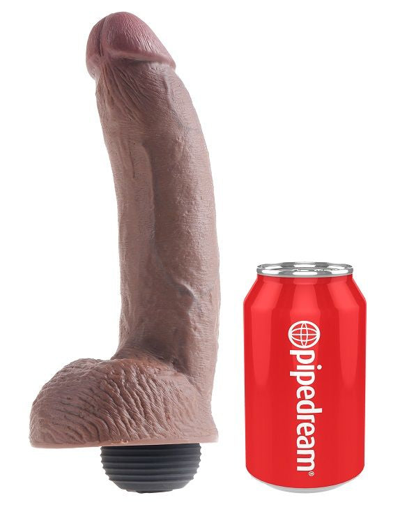 KING COCK - PENE EYACULADOR REALISTA MARRÓN 22,86 CM