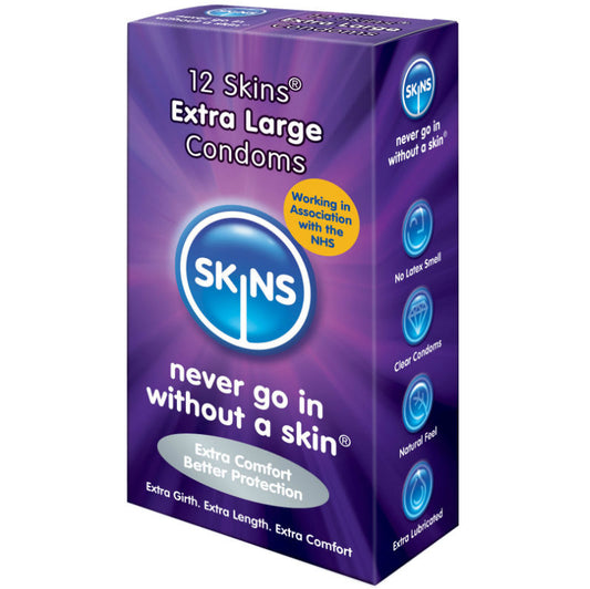 SKINS - SKIN CONDOM EXTRA LARGE 12 PACK