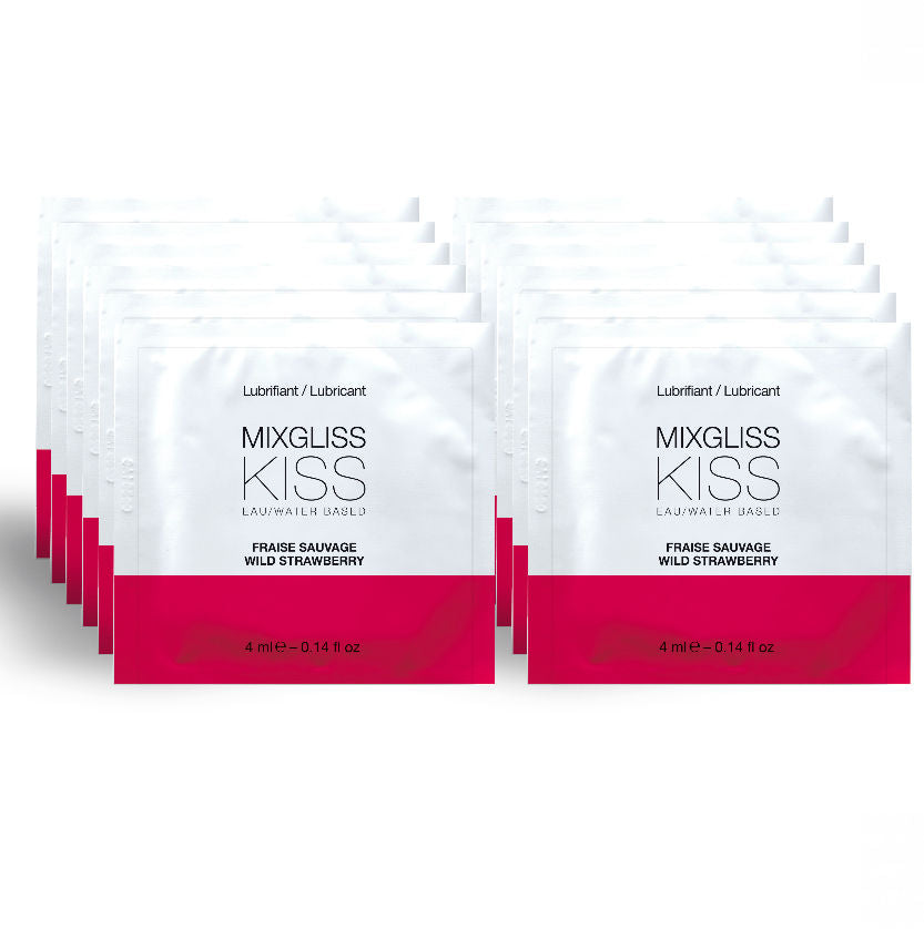 MIXGLISS - LUBRICANTE BASE AGUA SABOR FRESA 12 MONODOSIS 4 ML