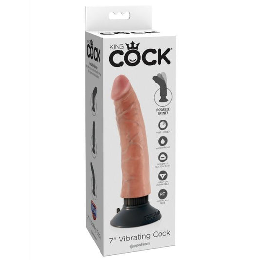 KING COCK - DILDO VIBRADOR 17,78 CM NATURAL