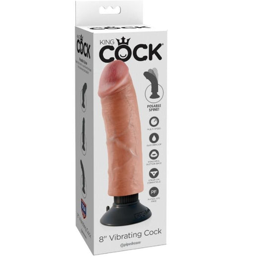 KING COCK - DILDO VIBRADOR 20,32 CM NATURAL