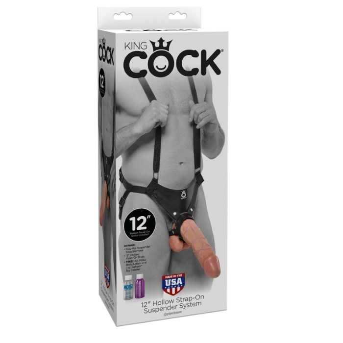 KING COCK - SISTEMA DE TIRANTES CON CORREA HUECO DE 30,5 CM - COLOR CARNE