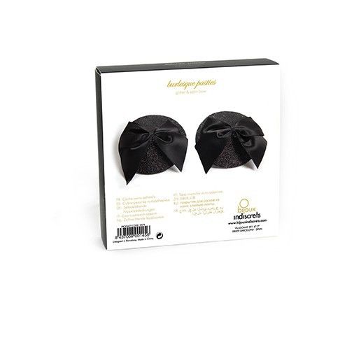 BIJOUX - BURLESQUE SHINY NIPPLE COVERS WITH BOW