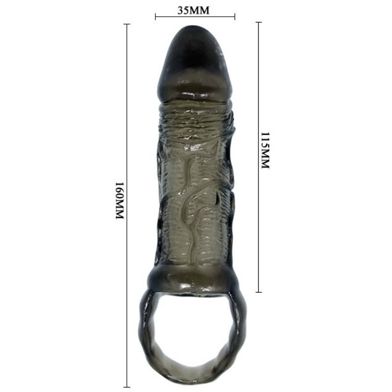 BAILE - PENIS EXTENSION SLEEVES WITH STRAP FOR TESTICLES 11.5 CM