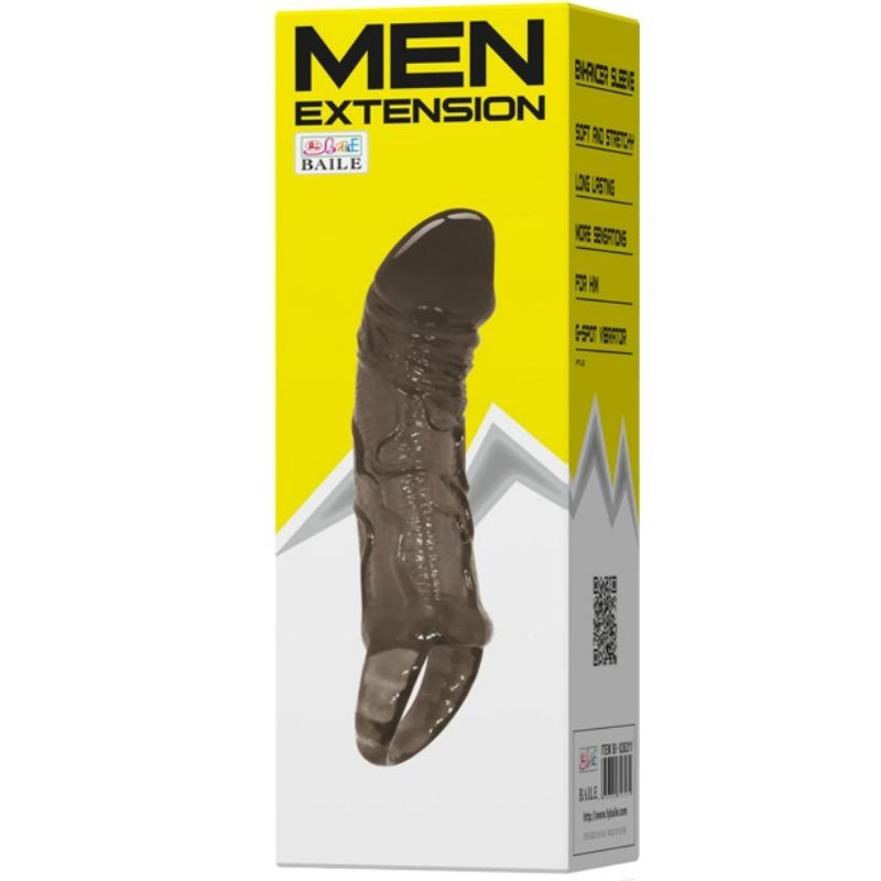 BAILE - PENIS EXTENSION SLEEVES WITH STRAP FOR TESTICLES 11.5 CM