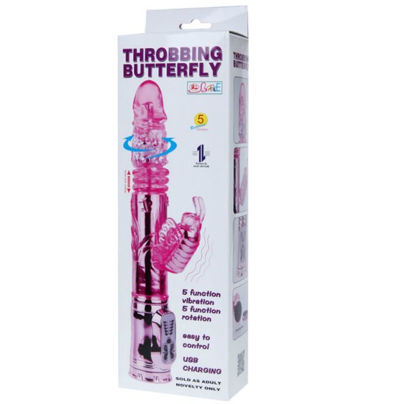 BAILE - RECHARGEABLE VIBRATOR WITH ROTATION AND THROBBING BUTTERFLY STIMULATOR