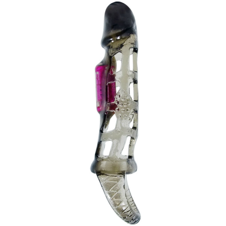 BAILE - FUNDA EXTENSIONADORA DE PENE CON VIBRACION Y CORREA 13,5 CM