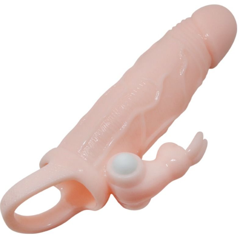 BAILE - BRAVE MAN PENIS COVER WITH RABBIT AND DOUBLE MOTOR MEAT 16.5 CM