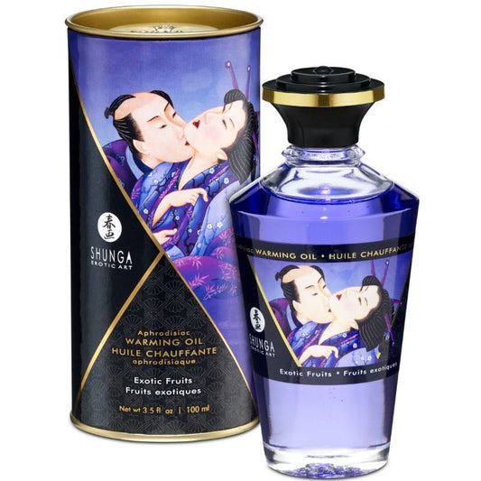 SHUNGA - MASSAGE OIL WITH HEAT EFFECT, EXOTIC FRUIT FLAVOR, 100 ML