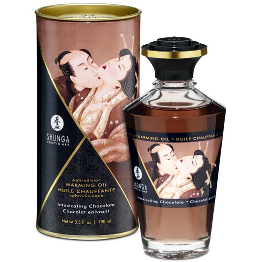 SHUNGA - ACEITE DE MASAJE CON EFECTO CALOR SABOR CHOCOLATE INTENSO 100 ML