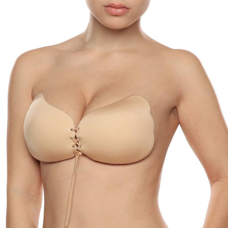 BYE-BRA - Sujetador push-up con encaje, color beige, copa A