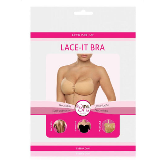 BYE-BRA - Sujetador push-up con encaje en color beige, copa B