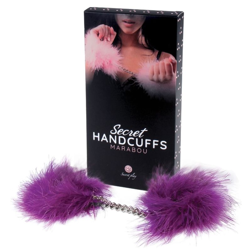 SECRETPLAY - PURPLE MARABOU HANDCUFFS