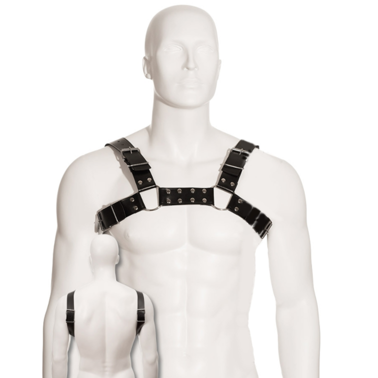 LEATHER BODY - BLACK BULLDOG HARNESS