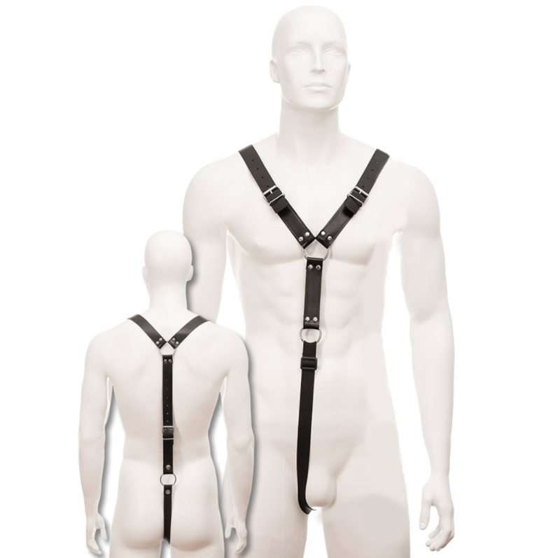 LEATHER BODY - HARNESS MEN BLACK