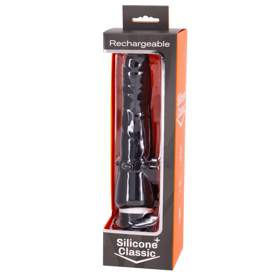 SEVEN CREATIONS - SCHWARZER WIEDERAUFLADBARER VIBRATOR 7V 20 CM