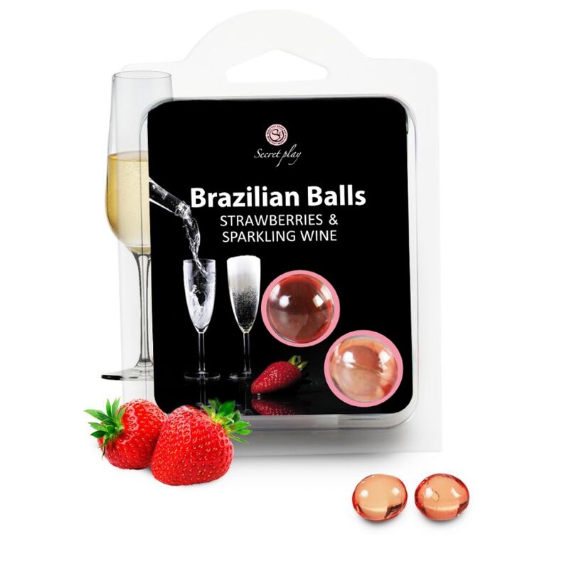 SECRETPLAY - BRAZILIAN BALL SET STRAWBERRY AND CHAMPAGNE